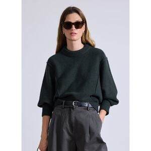 NWT Apiece Apart Merino Wool Blend Black Alina Dolman Sweater Womens Size Small